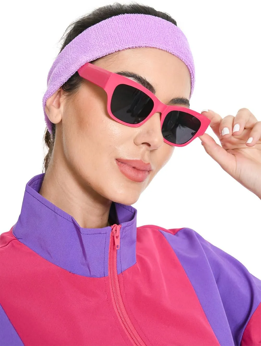 80s Jacket Neon Color Block Bomber Jacket Patchwork Windbreaker Rave Tracksuit Casual Lightweight Jackets