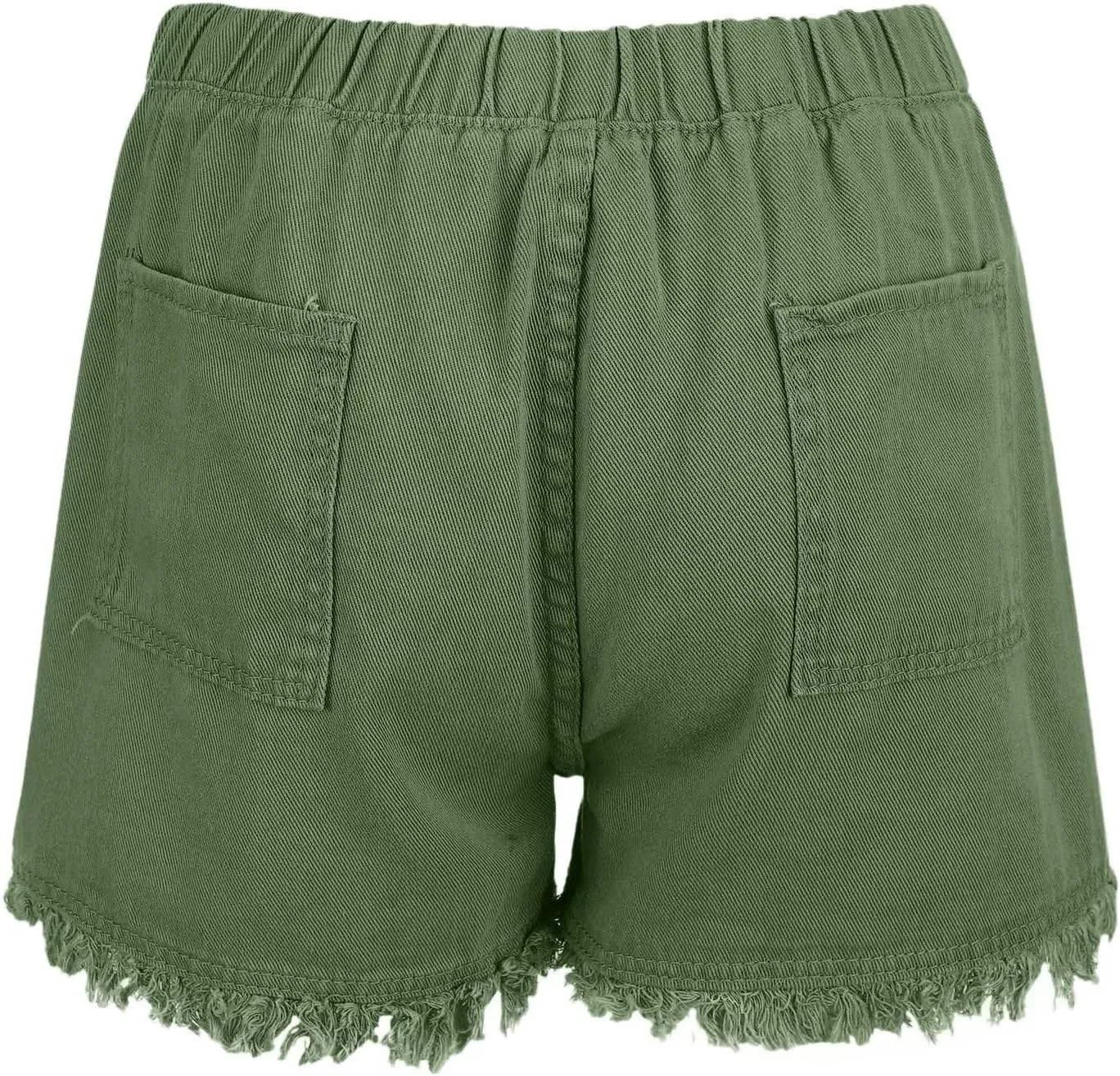 Drawstring Jean Shorts for Women Summer Casual Elastic Waist Raw Hem Denim Shorts Loose Fit Short Pants with Pockets