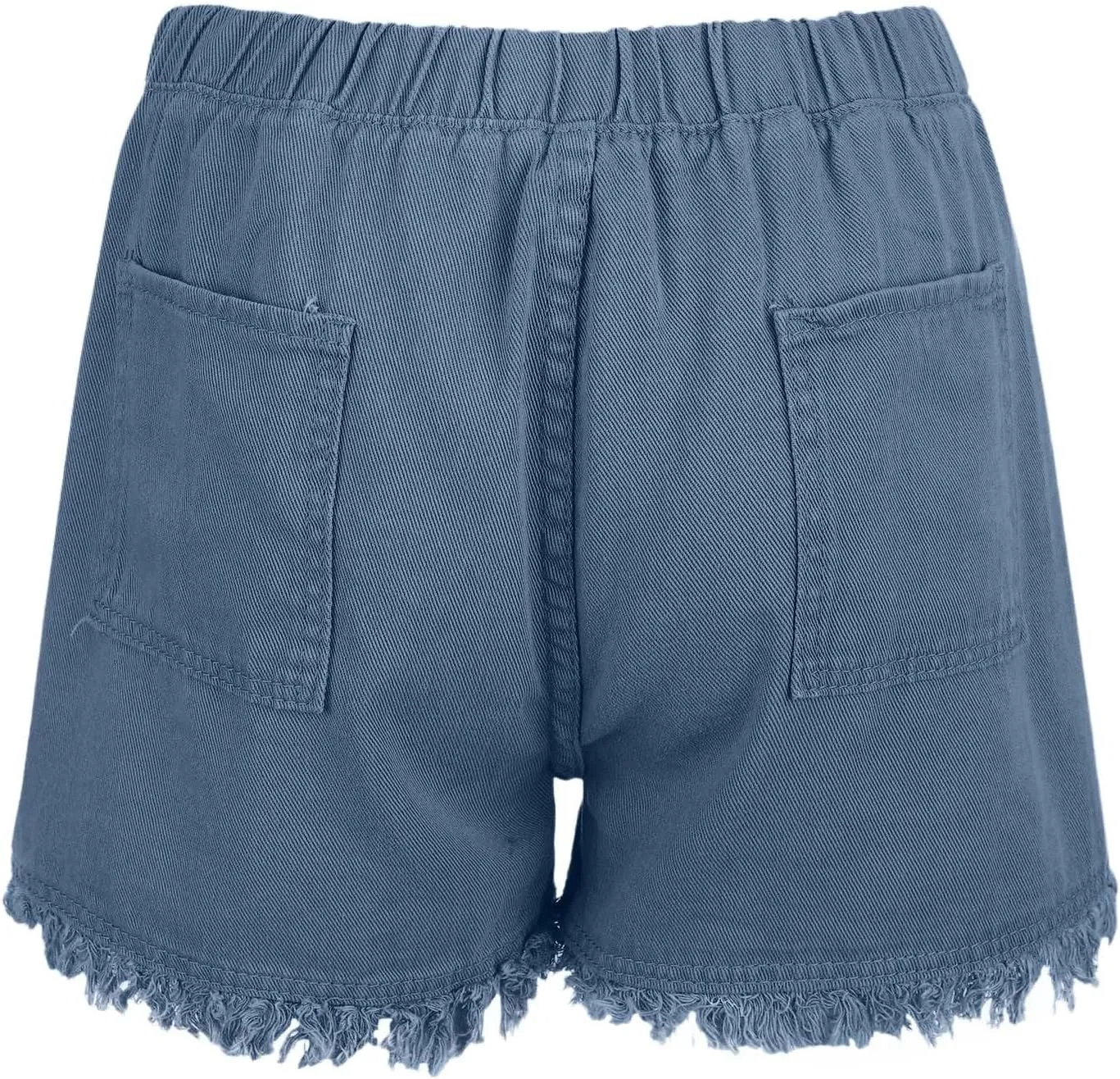 Drawstring Jean Shorts for Women Summer Casual Elastic Waist Raw Hem Denim Shorts Loose Fit Short Pants with Pockets