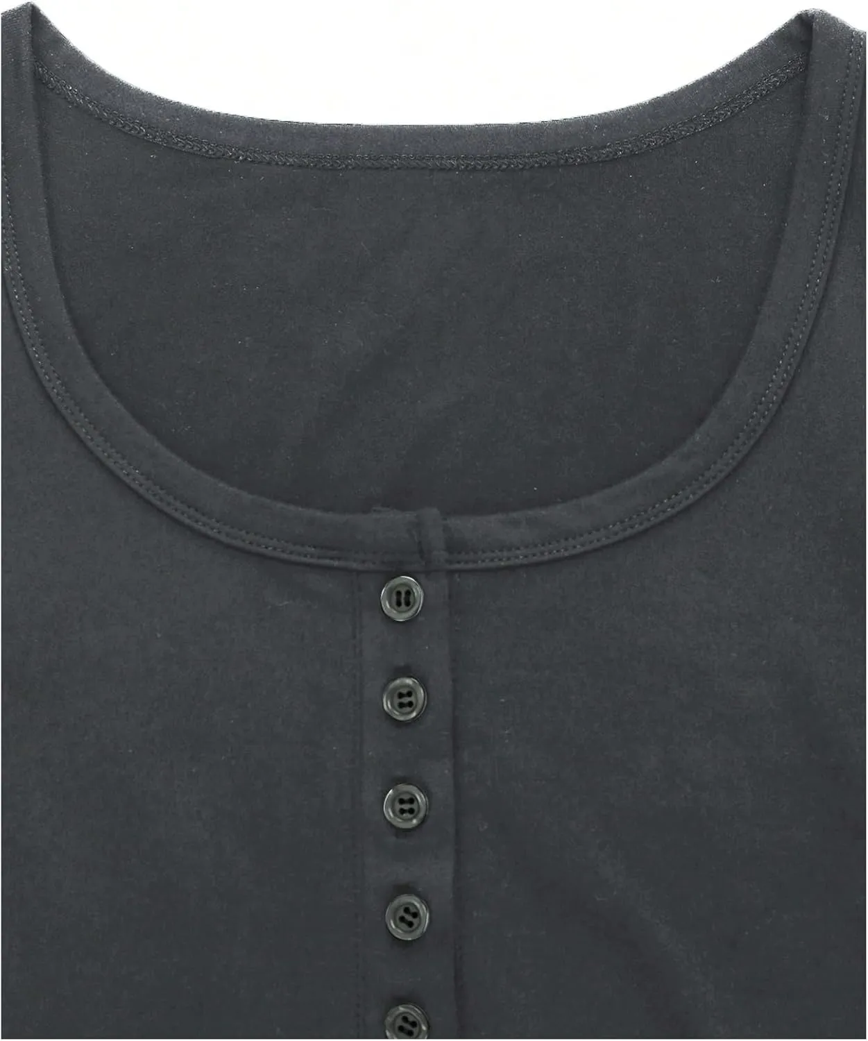 GORGLITTER Women's 3 Pack Ribbed Knit Textured Henley Shirt Sets V Neck Half Button Scoop Neck Short Sleeve Tee Tops