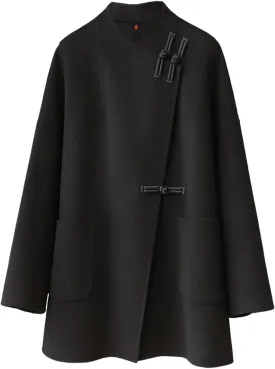 HangErFeng Elegant Women Double Faced Wool Coat Stylish Warm Outerwear 193