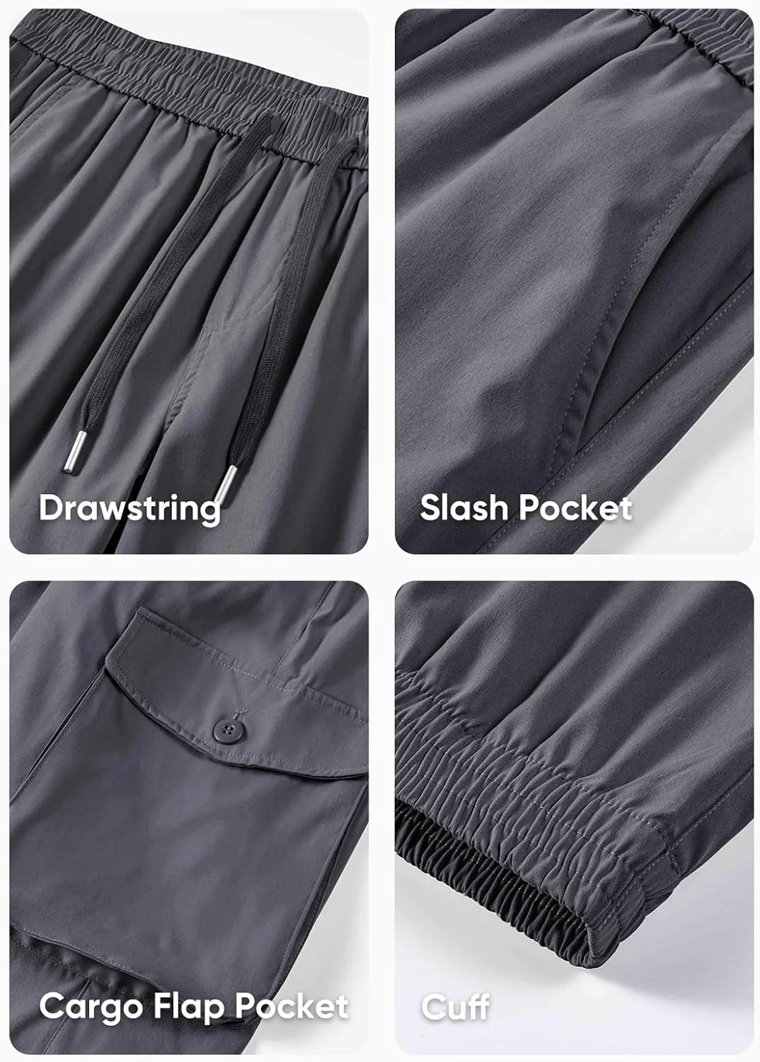 JMIERR Men's Casual Cargo Joggers Pants Stretch Elastic Waist Drawstring Tapered Sweatpants with Pockets