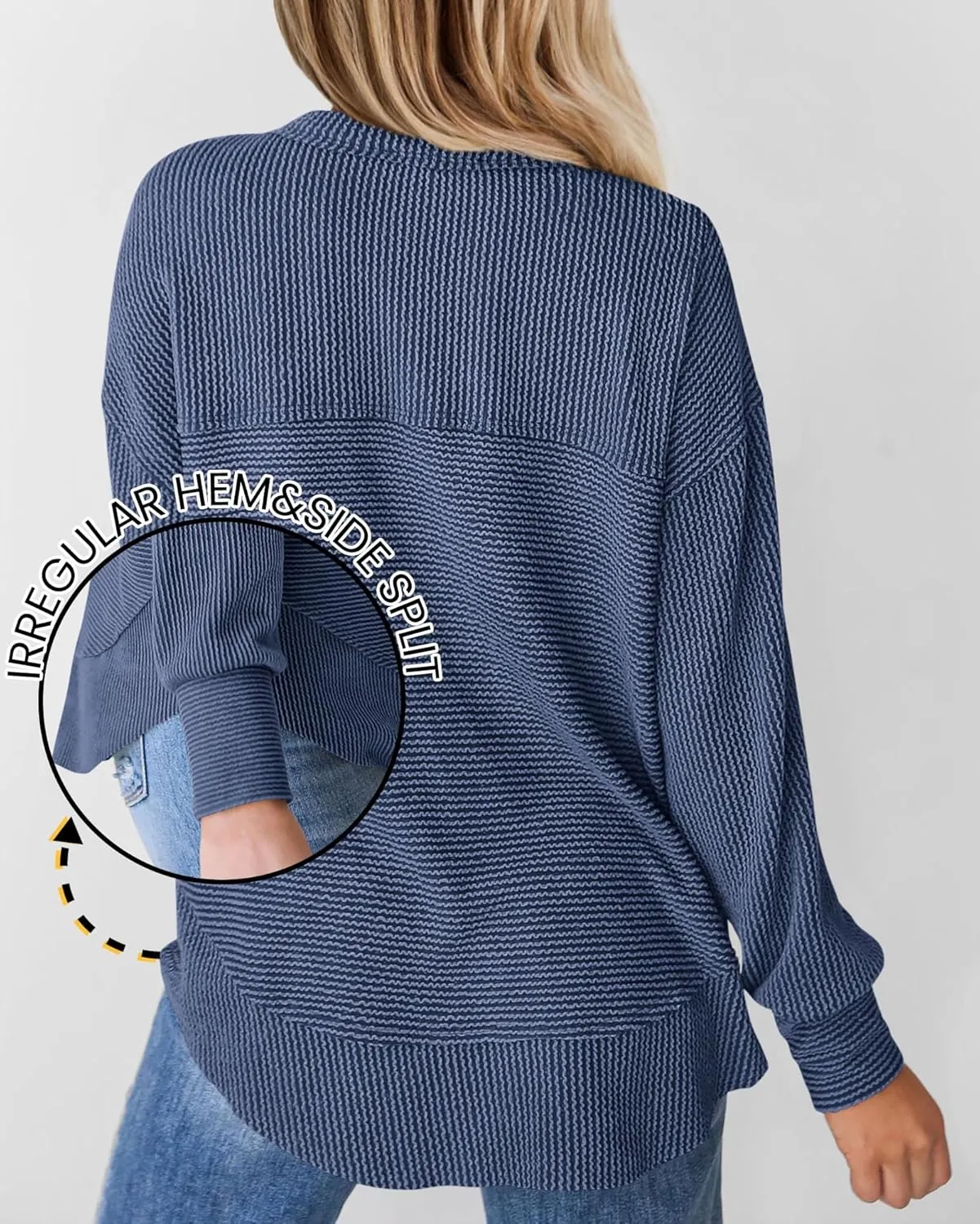 KIRUNDO Spring Tops for Women Henley Shirts 2025 Ribbed Knit Long Sleeve Tunic Button V Neck Loose Casual Blouse Clothing