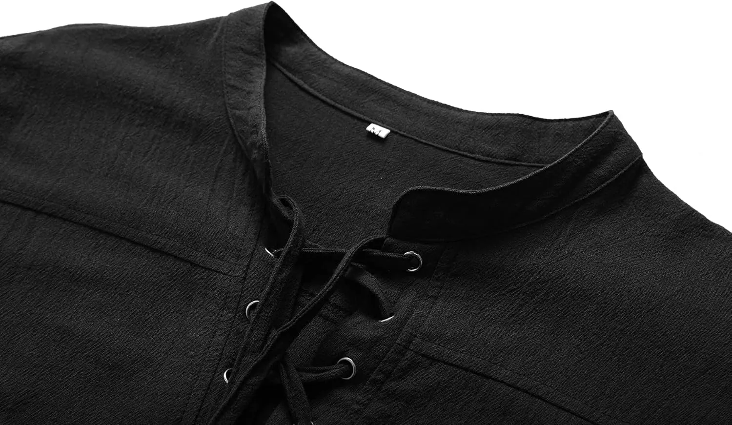 Mens Renaissance Costume Beach Shirts Short Sleeve Lace-up Viking Pirate T-Shirts V Neck Hippie Yoga Tops