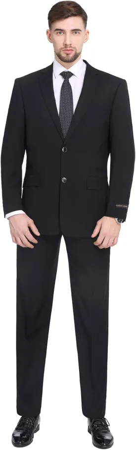 P&L Men's Premium Classic Fit 2 Piece Suit, 2 Button Blazer Jacket & Pants for Big and Tall, Daily Wear, Business & Wedding