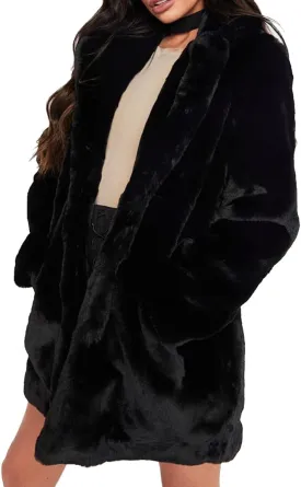 TOPONSKY Womens Winter Warm Lapel Faux Fur With Inner Lining & Buttons Coats