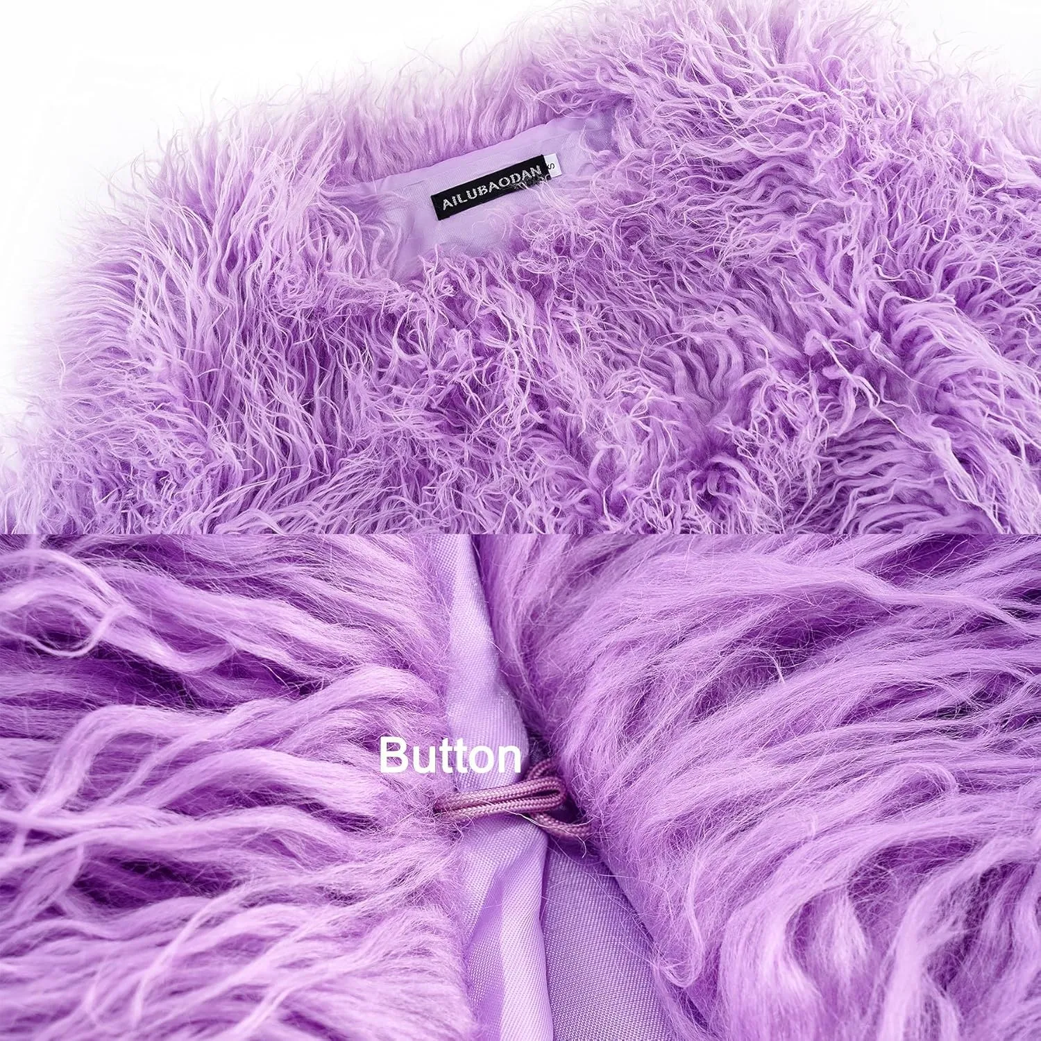 Women's Shaggy Faux Fur Outwear Coat Jacket Long Sleeve Warm Winter